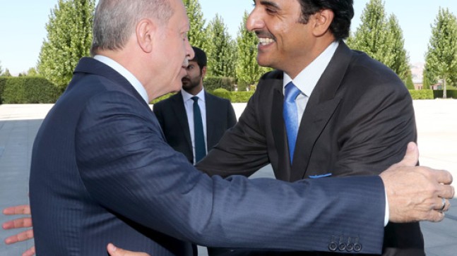 Cumhurbaşkanı Erdoğan, Katar Emiri Şeyh Temim ile görüştü