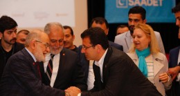 GENEL BAŞKAN KARAMOLLAOĞLU , CHP BAŞKAN ADAYI İMAMOĞLU İLE BULUŞTU