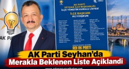 AK PARTİ SEYHAN İLÇE YÖNETİM KURULU BELLİ OLDU
